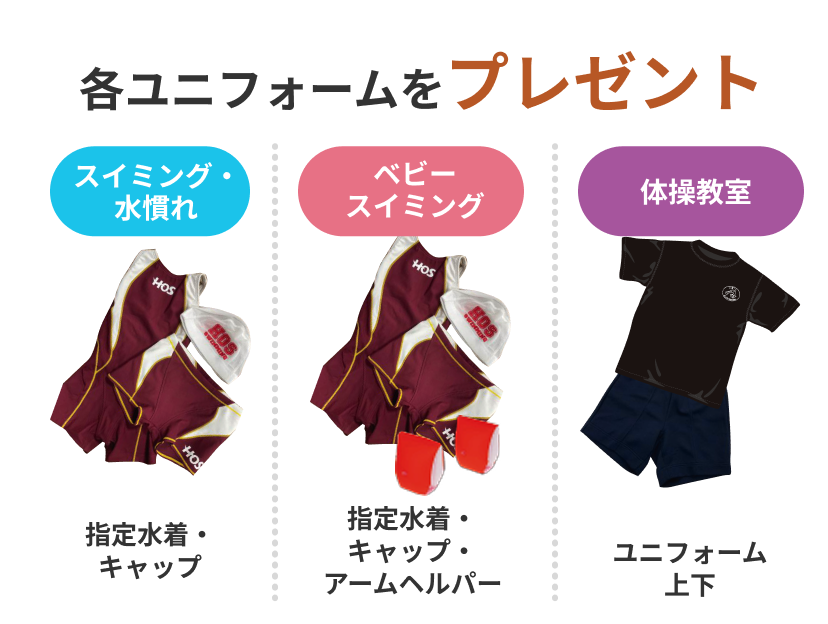 各スクール指定ユニフォームプレゼント